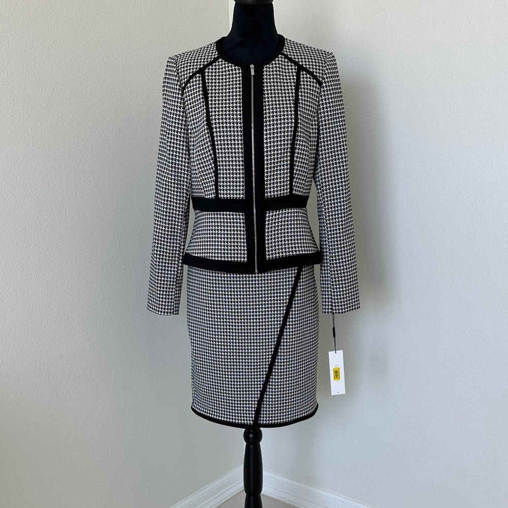 Calvin Klein Black and White skirt suit